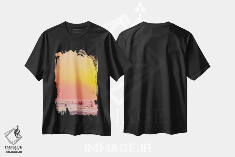 تیشرت مشکی طرح دار نخستین پرتو نور، مدیوم اثر شارلوت کرد | immage.ir