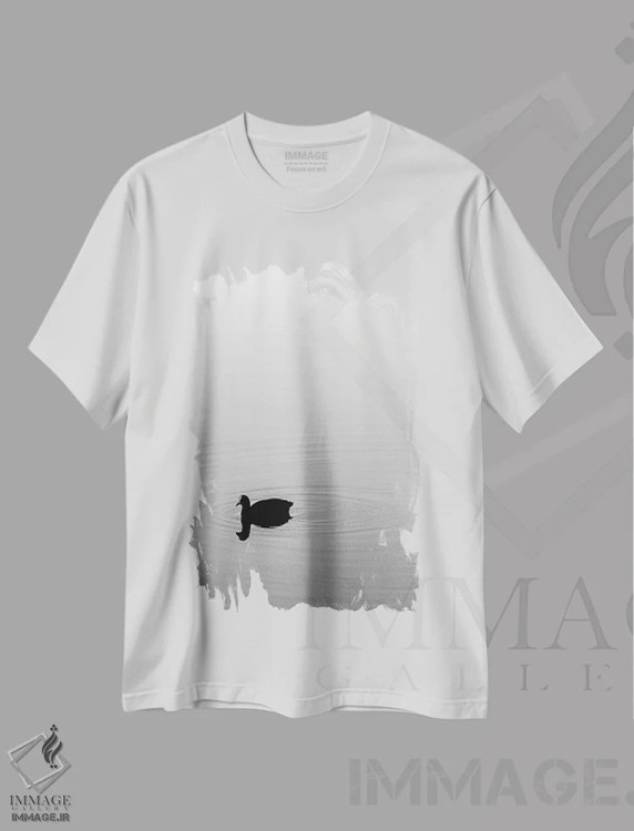 تیشرت سفید طرح دار همه چیز سیاه و سفید نیست، مدیوم اثر شارلوت کرد | فروشگاه ایماژ