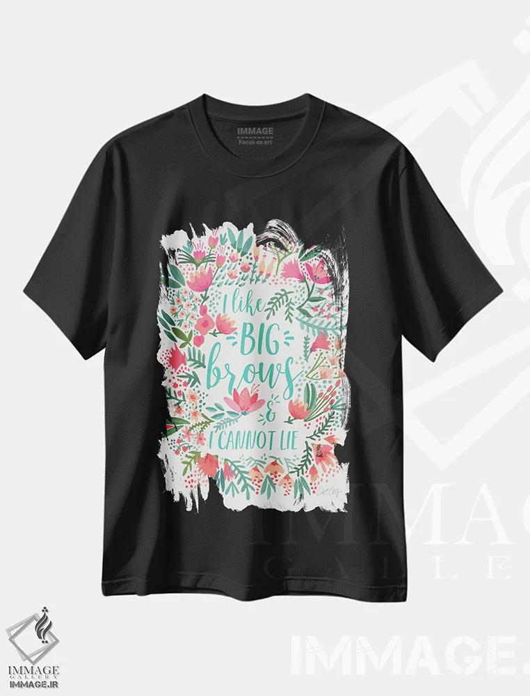 تیشرت مشکی طرح دار ابروهای بزرگ ۱، دکور معاصر اثر کت کوکیلت | immage.ir