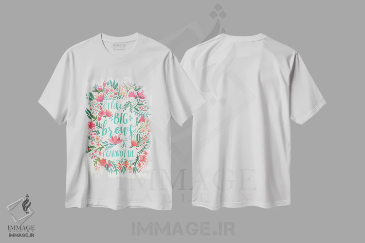 تیشرت سفید طرح دار ابروهای بزرگ ۱، دکور معاصر اثر کت کوکیلت | فروشگاه ایماژ