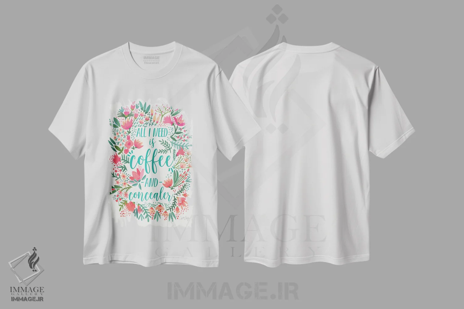 تیشرت سفید طرح دار قهوه و کانسیلر ۱، دکور معاصر اثر کت کوکیلت | immage.ir