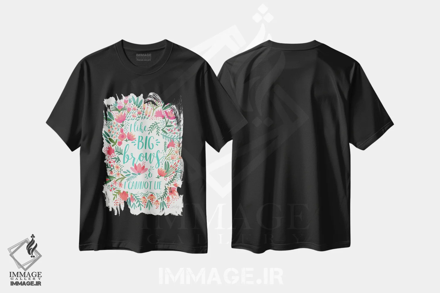 تیشرت مشکی طرح دار ابروهای بزرگ ۱، دکور معاصر اثر کت کوکیلت | immage.ir