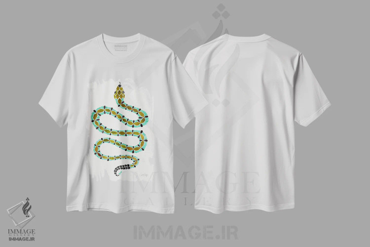 تیشرت سفید طرح دار مار تنها، دکور معاصر اثر کت کوکیلت | immage.ir