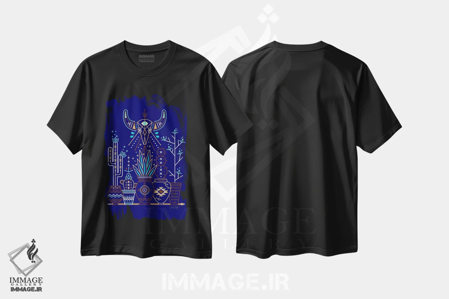 تیشرت مشکی طرح دار باغ سانتا فه II، دکور معاصر اثر کت کوکیلت | immage.ir