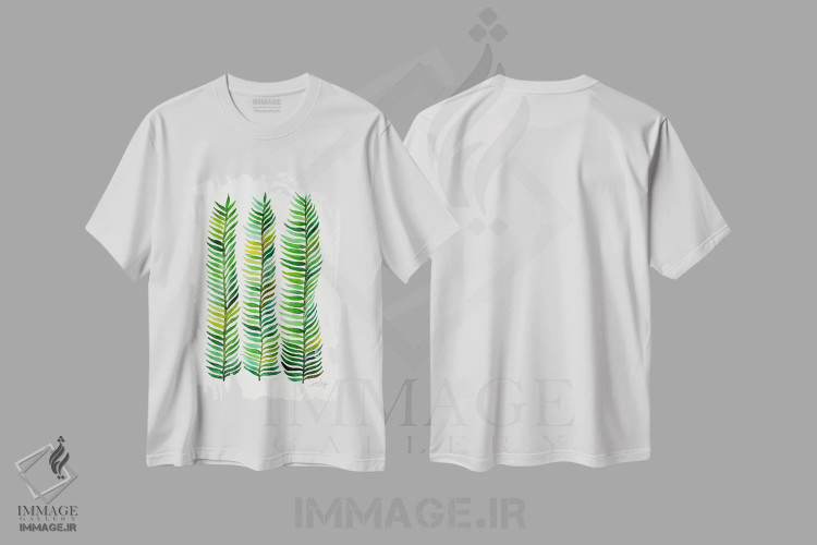 تیشرت سفید طرح دار سه تایی ساقه II، دکور ساحلی اثر کت کوکیلت | immage.ir