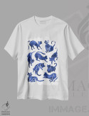 تیشرت سفید طرح دار Navy,حالت های گربه، سرمه ای اثر کت کوکیلت | immage.ir