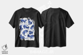 تیشرت مشکی طرح دار Navy,حالت های گربه، سرمه ای اثر کت کوکیلت | فروشگاه ایماژ
