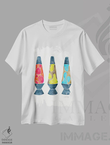 تیشرت سفید طرح دار Primary,لامپ لاوا، رنگ های اصلی، تزئینی اثر کت کوکیلت | فروشگاه ایماژ