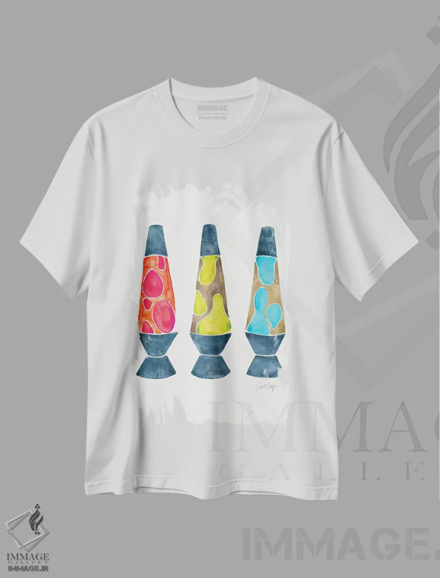 تیشرت سفید طرح دار Primary,لامپ لاوا، رنگ های اصلی، تزئینی اثر کت کوکیلت | فروشگاه ایماژ