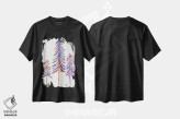 تیشرت مشکی طرح دار 90s Palette,درختان کاج، پالت دهه ۹۰، تزئینی اثر کت کوکیلت | فروشگاه ایماژ