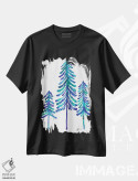 تیشرت مشکی طرح دار Blue,درختان کاج، آبی، تزئینی اثر کت کوکیلت | immage.ir