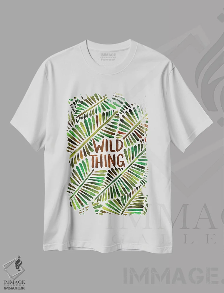 تیشرت سفید طرح دار Green,چیز وحشی، سبز، تایپوگرافی اثر کت کوکیلت | فروشگاه ایماژ