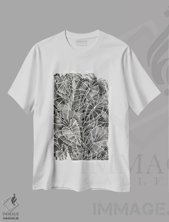 تیشرت سفید طرح دار شیزماتوجلوتیس کالیپتراتای سیاه، دکور بوهمی اثر کت کوکیلت | فروشگاه ایماژ