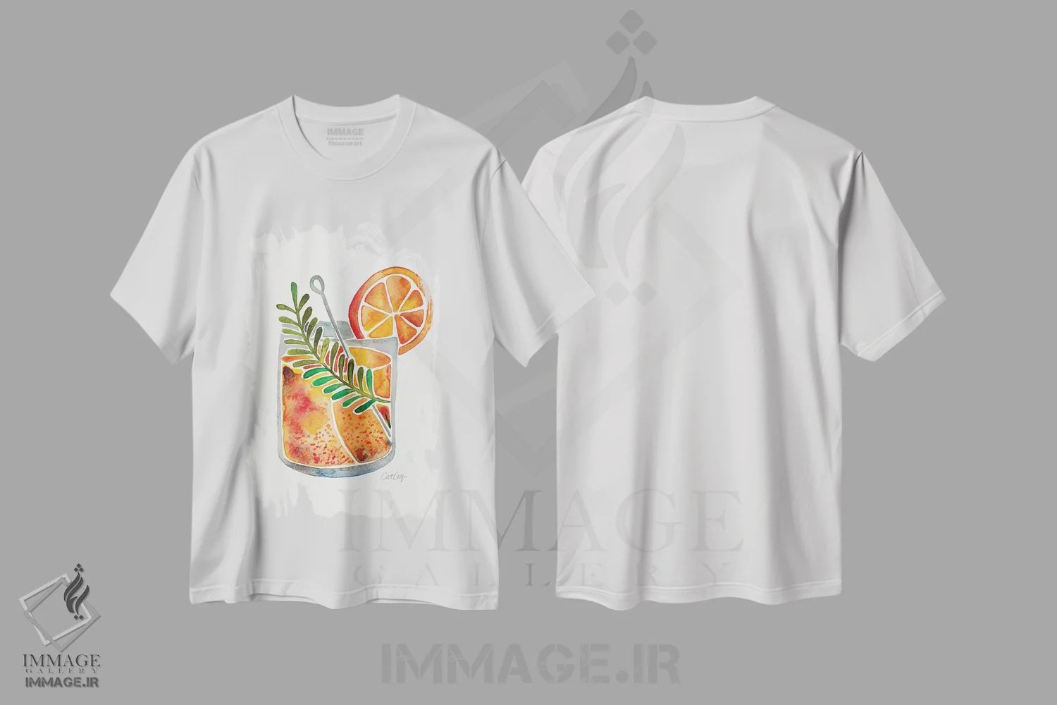 تیشرت سفید طرح دار کوکتل بلود اورنج تکیلا سانرایز، تزئینی اثر کت کوکیلت | فروشگاه ایماژ