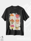 تیشرت مشکی طرح دار کاپ کیک ها، تزئینی اثر کت کوکیلت | immage.ir