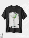 تیشرت مشکی طرح دار دیرتی مارتینی، تزئینی اثر کت کوکیلت | فروشگاه ایماژ