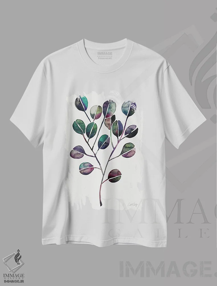 تیشرت سفید طرح دار خنک عمیق، تزئینی اثر کت کوکیلت | فروشگاه ایماژ