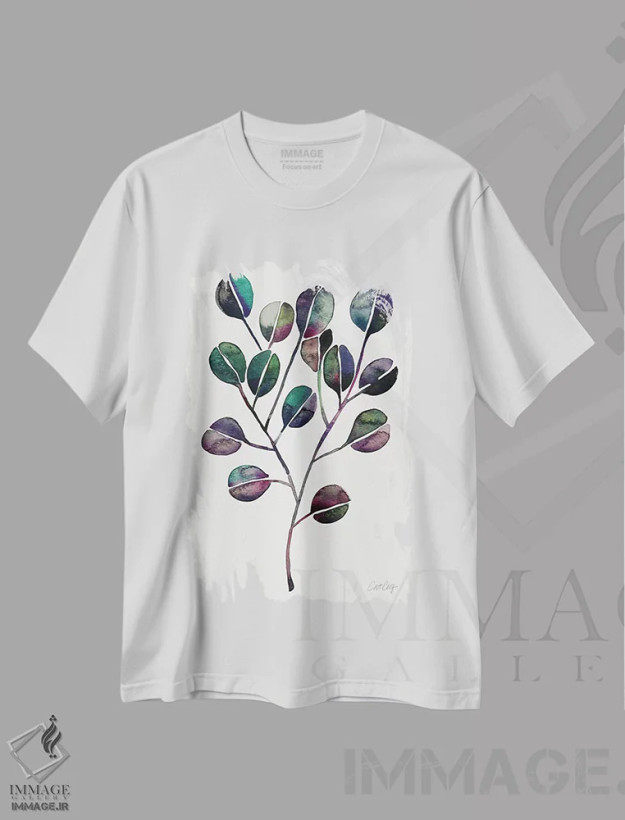 تیشرت سفید طرح دار خنک عمیق، تزئینی اثر کت کوکیلت | فروشگاه ایماژ