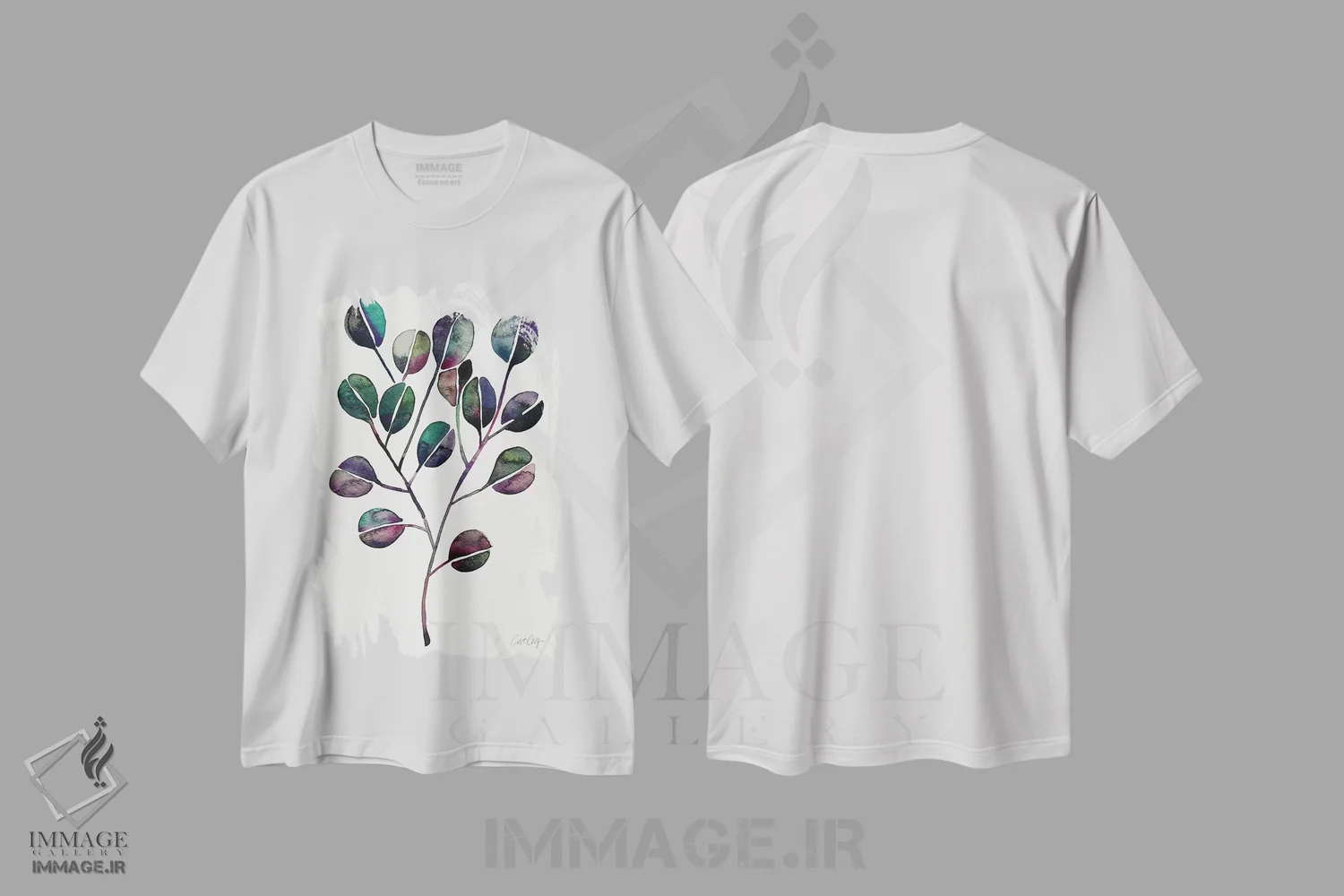 تیشرت سفید طرح دار خنک عمیق، تزئینی اثر کت کوکیلت | فروشگاه ایماژ