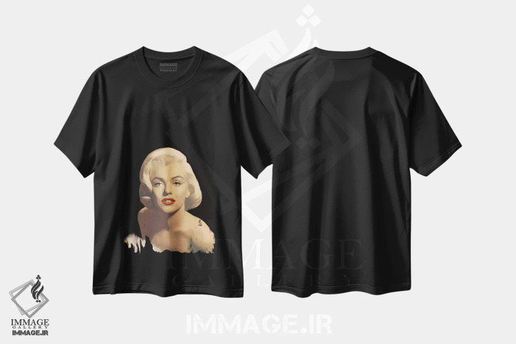 تیشرت مشکی طرح دار زیبایی کلاسیک در لباس مشکی، هنر دیجیتال اثر کریس کنسانی | فروشگاه ایماژ