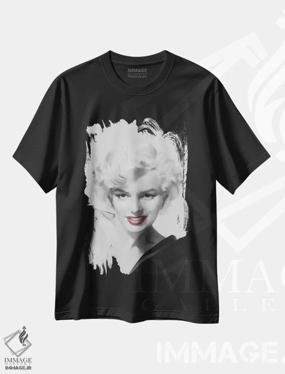 تیشرت مشکی طرح دار نگاه لب های قرمز، هنر دیجیتال اثر کریس کنسانی | فروشگاه ایماژ