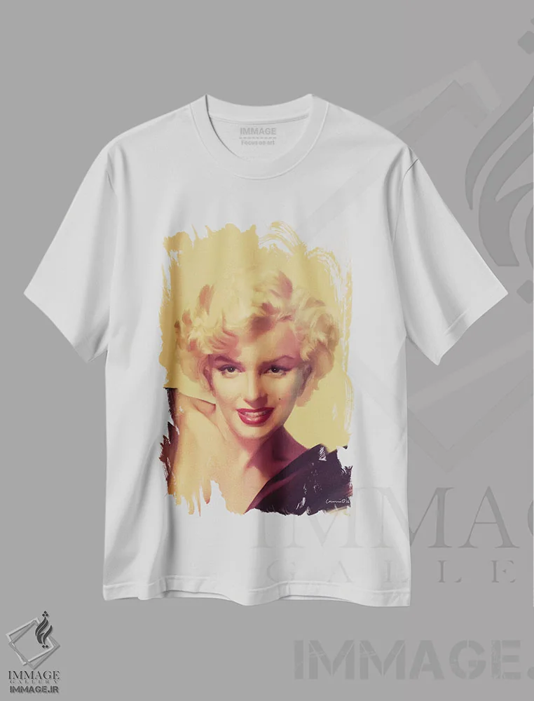 تیشرت سفید طرح دار نگاه طلایی، تزئینی اثر کریس کنسانی | فروشگاه ایماژ