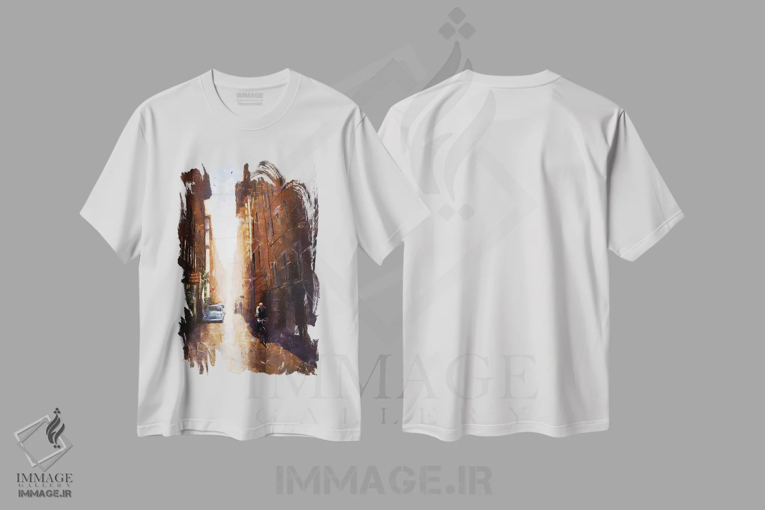تیشرت سفید طرح دار کوچه ای در رم، هنر فاخر معاصر اثر کریستوفر کلارک | immage.ir