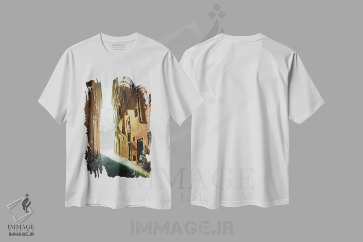تیشرت سفید طرح دار کوچه رم، هنر فاخر معاصر اثر کریستوفر کلارک | فروشگاه ایماژ