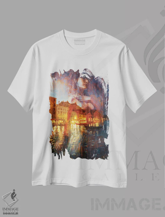 تیشرت سفید طرح دار رویاپردازی، هنر فاخر معاصر اثر کریستوفر کلارک | فروشگاه ایماژ