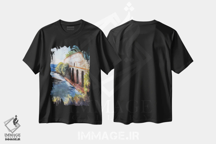 تیشرت مشکی طرح دار Italy,جنوا، ایتالیا، هنر فاخر معاصر اثر کریستوفر کلارک | immage.ir