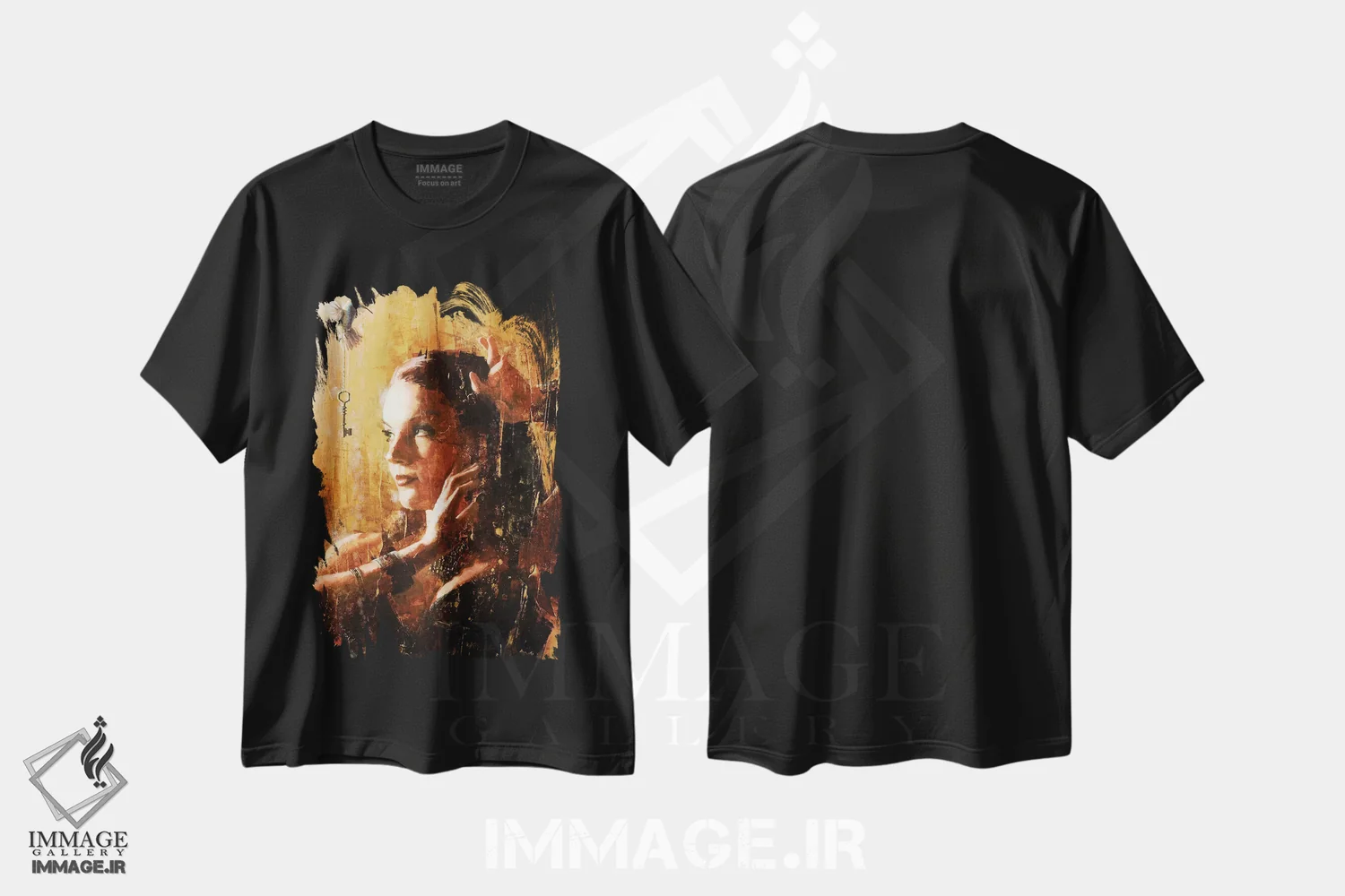 تیشرت مشکی طرح دار خوش بختانه بی خبر، هنر فاخر معاصر اثر کریستوفر کلارک | فروشگاه ایماژ