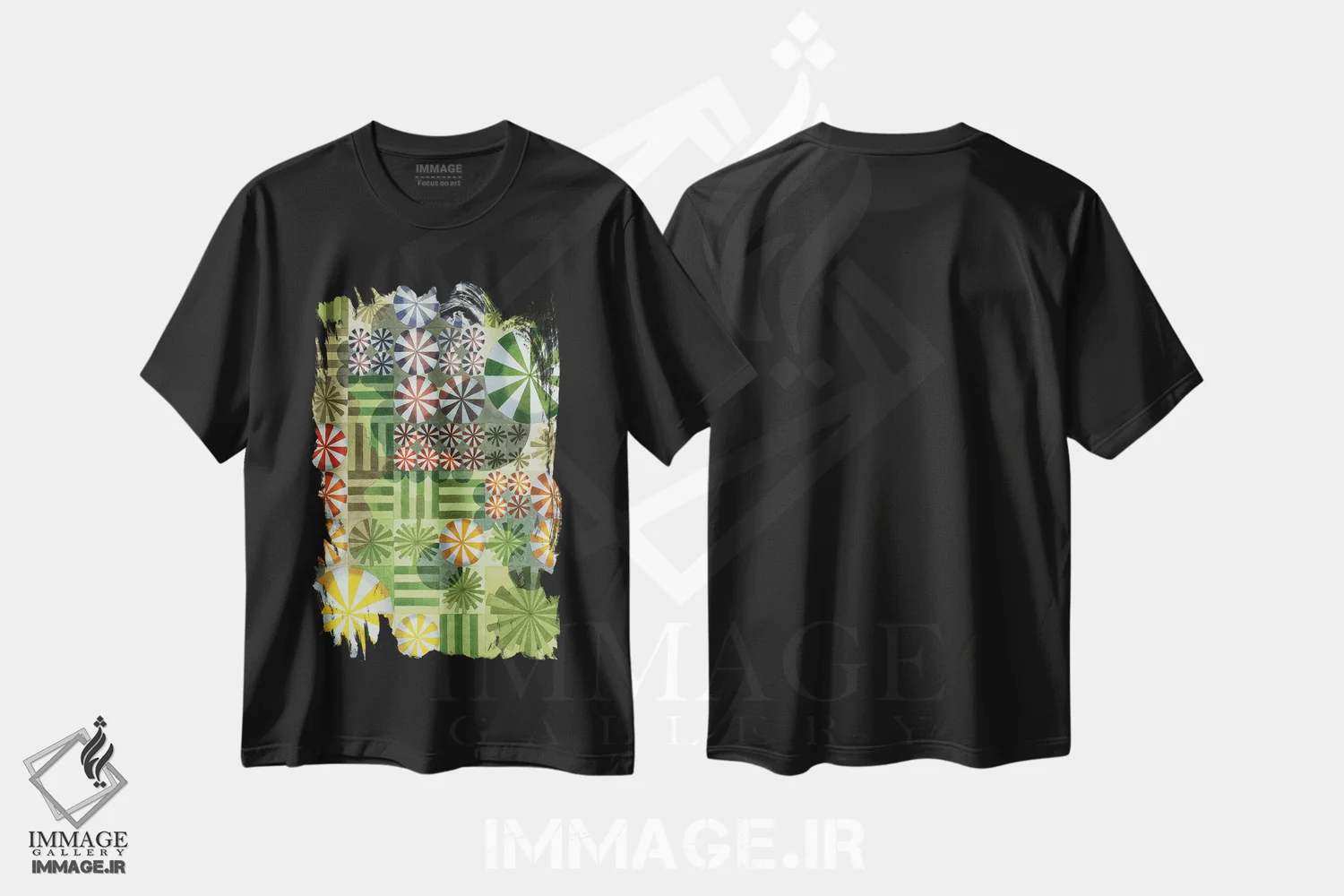 تیشرت مشکی طرح دار سایه انداختن بر محصولات طبیعت مادر، تزئینی اثر کوری کلیفورد | فروشگاه ایماژ