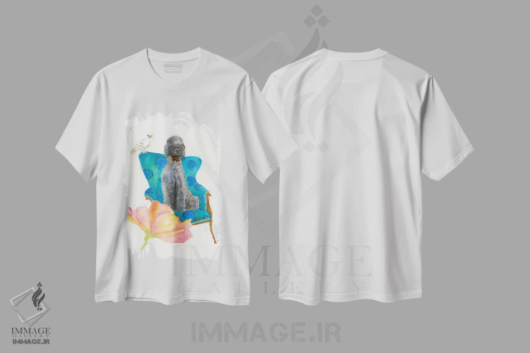 تیشرت سفید طرح دار پودل معجون عشق، دکور معاصر اثر کانی کالم | فروشگاه ایماژ