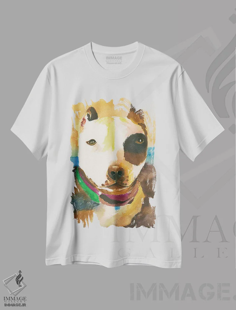تیشرت سفید طرح دار پیت بول شماره ۱، دکور معاصر اثر کانی کالم | immage.ir