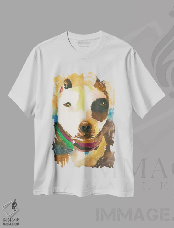 تیشرت سفید طرح دار پیت بول شماره ۱، دکور معاصر اثر کانی کالم | immage.ir