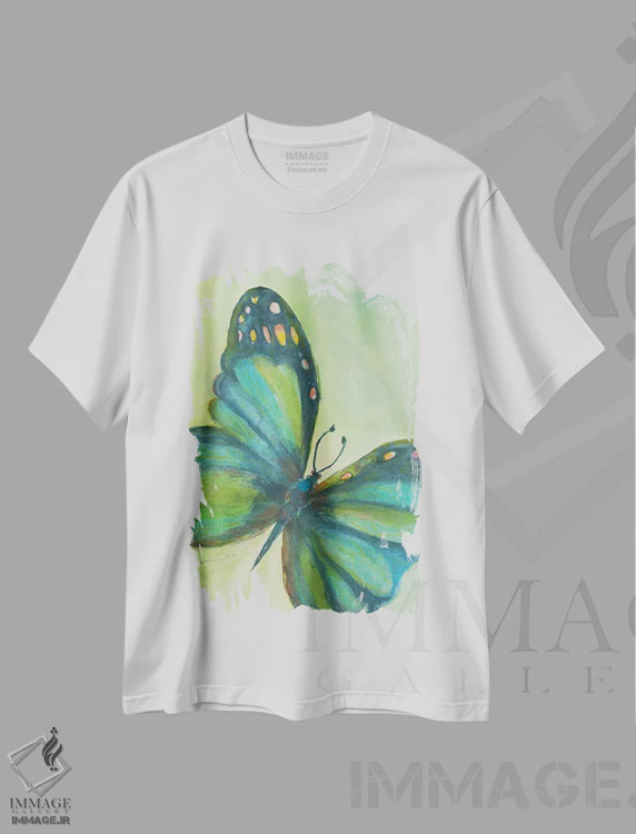 تیشرت سفید طرح دار امید آبی، دکور معاصر اثر کانی کالم | فروشگاه ایماژ