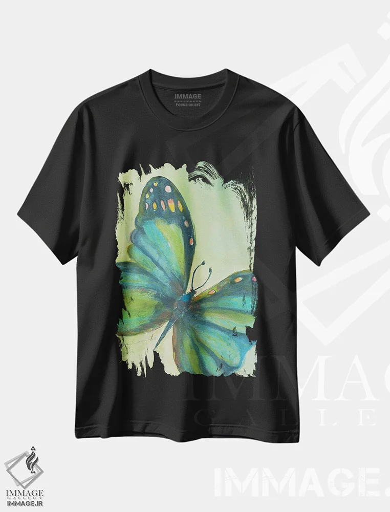 تیشرت مشکی طرح دار امید آبی، دکور معاصر اثر کانی کالم | immage.ir