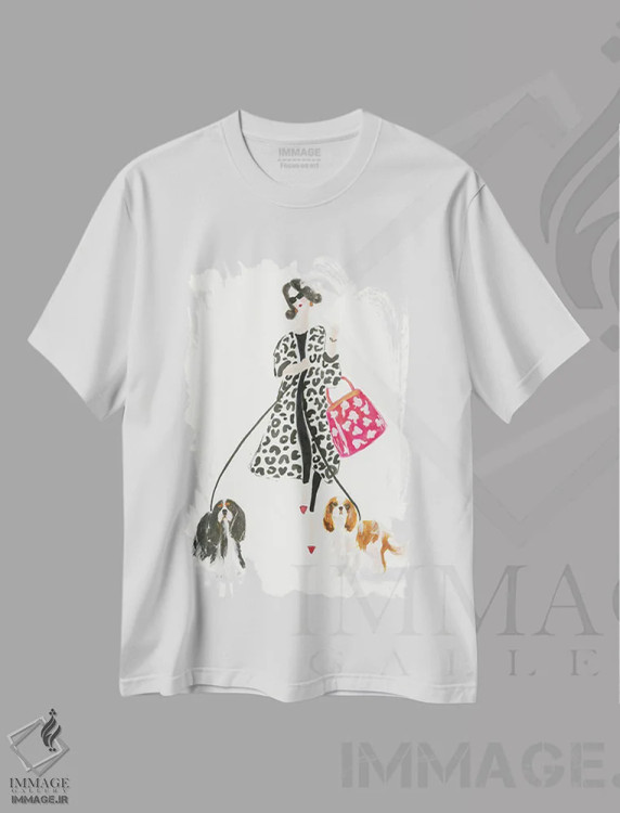 تیشرت سفید طرح دار پیک نیک در شنبه، دکور معاصر اثر کانی کالم | فروشگاه ایماژ