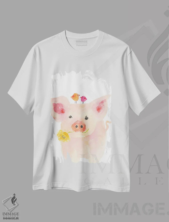 تیشرت سفید طرح دار تریفل ها، دکور معاصر اثر کانی کالم | فروشگاه ایماژ