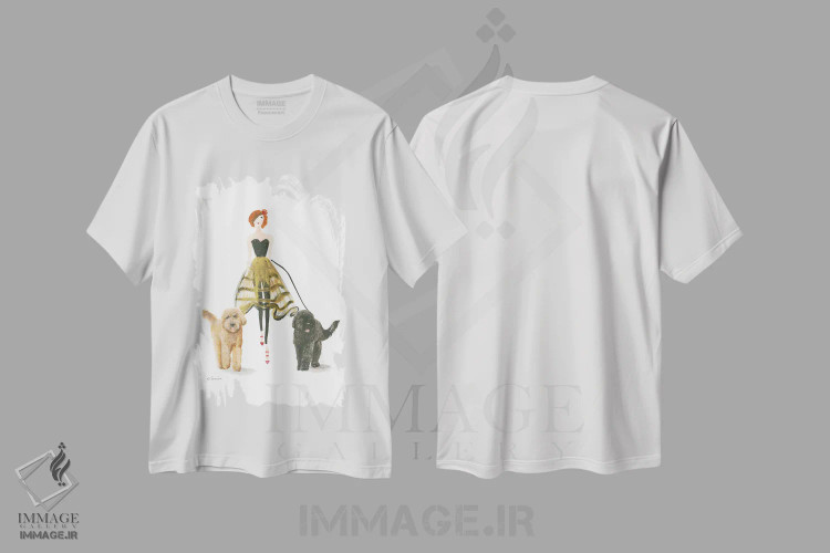 تیشرت سفید طرح دار پیاده روی عصرگاهی، تزئینی اثر کانی کالم | immage.ir