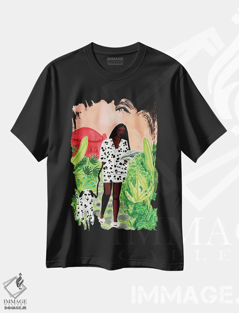 تیشرت مشکی طرح دار دالماتین ها، هنر آمریکایی آفریقایی تبار اثر کارولین چسیا | immage.ir