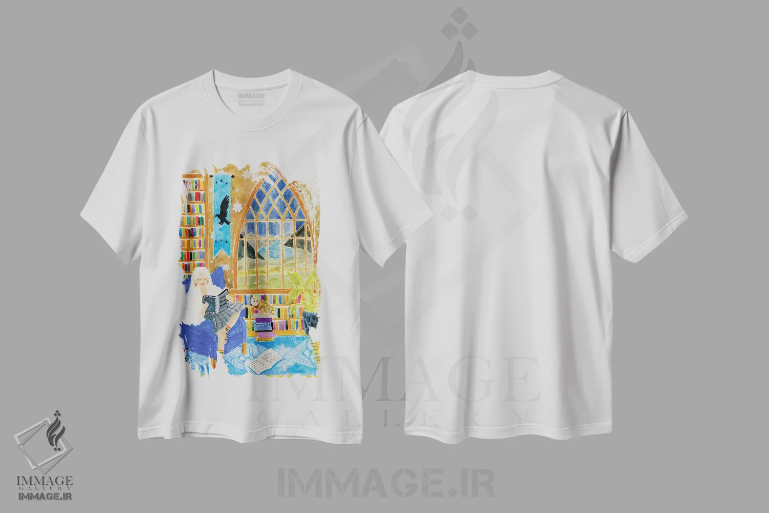 تیشرت سفید طرح دار لونا لاوگود، مدیوم اثر کارولین چسیا | فروشگاه ایماژ