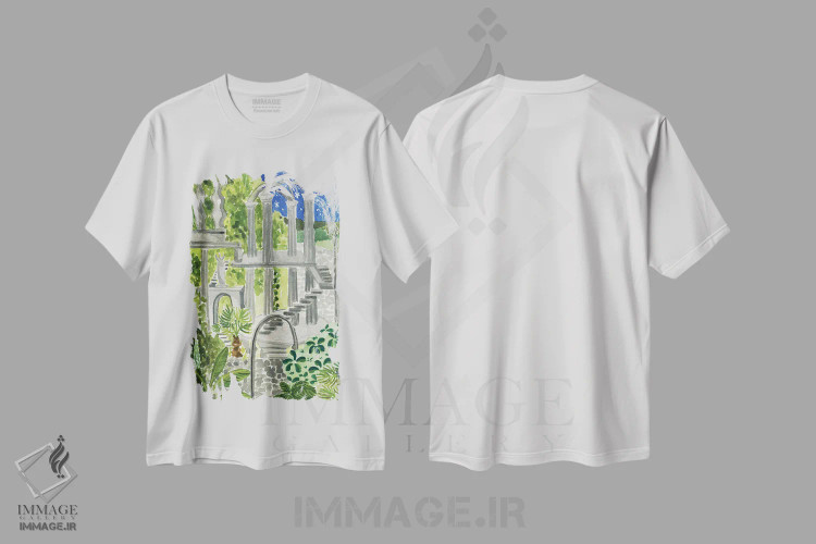 تیشرت سفید طرح دار باغ مخفی ژیلیتلا، مدیوم اثر کارولین چسیا | immage.ir