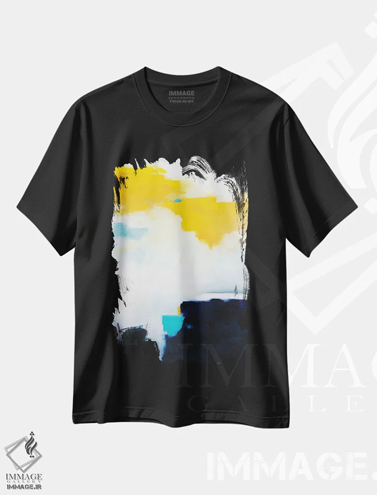 تیشرت مشکی طرح دار خیانت اثر جی لاندو | immage.ir