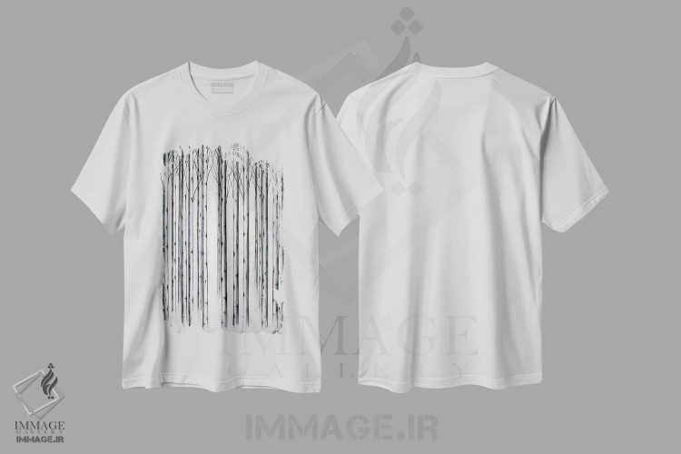 تیشرت سفید طرح دار بزرگ تر، آبستره اثر جی لاندو | immage.ir