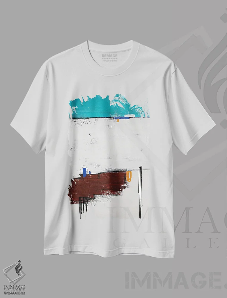 تیشرت سفید طرح دار سارا اثر جی لاندو | فروشگاه ایماژ
