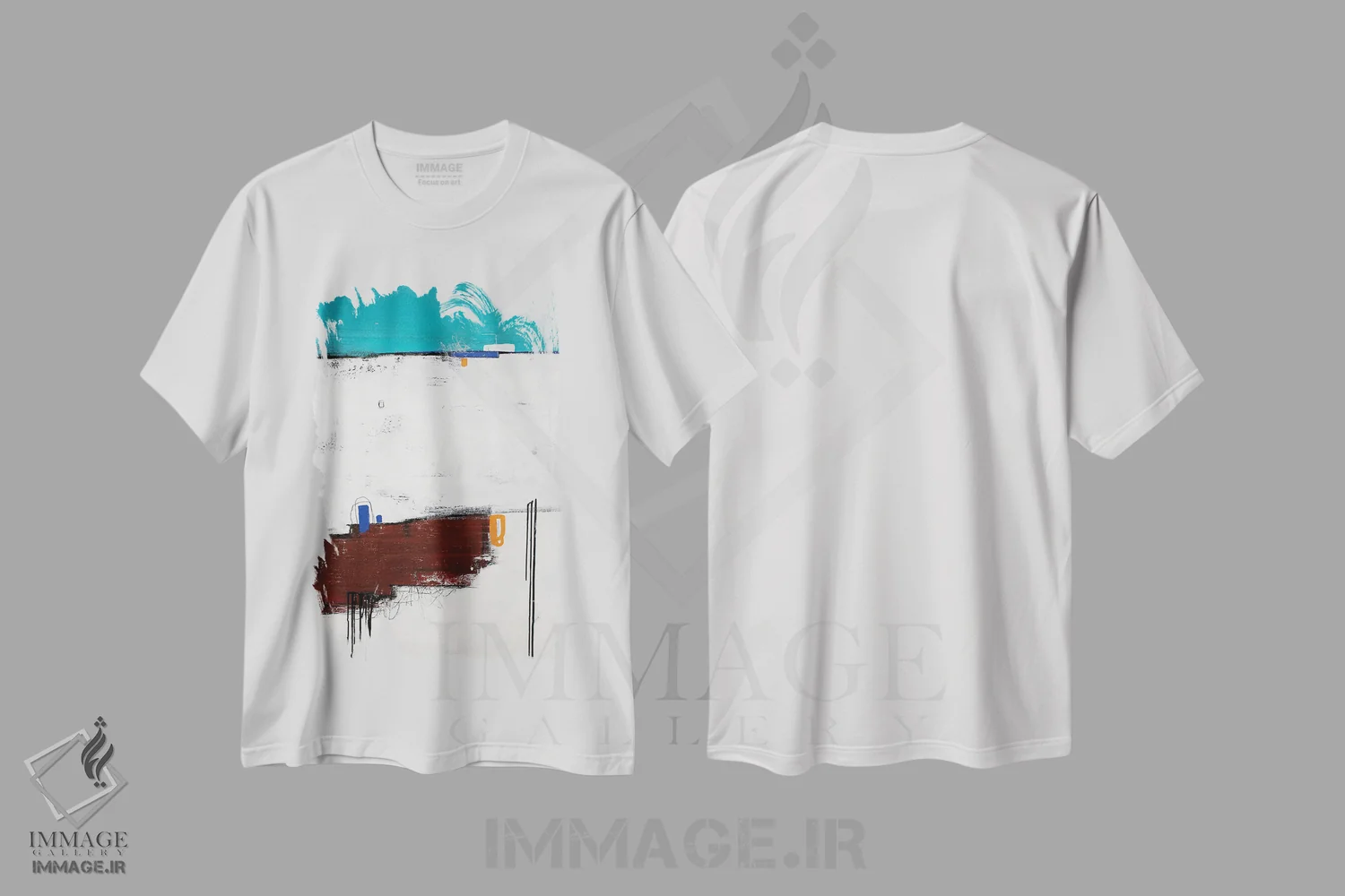 تیشرت سفید طرح دار سارا اثر جی لاندو | فروشگاه ایماژ