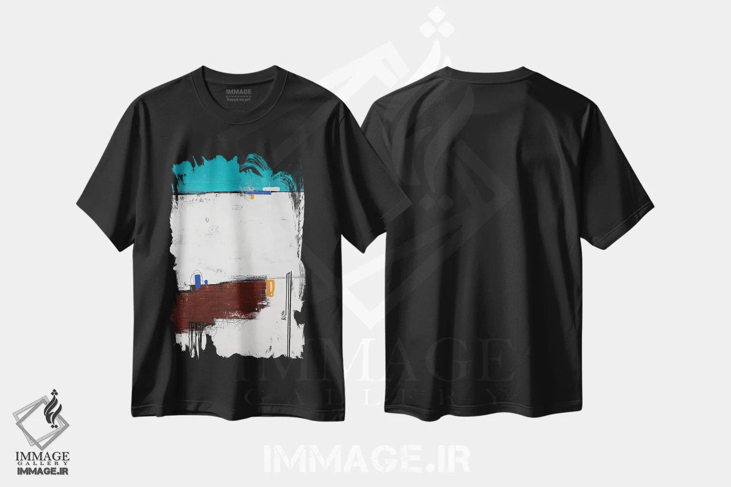 تیشرت مشکی طرح دار سارا اثر جی لاندو | immage.ir