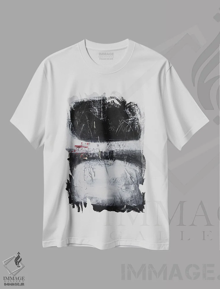 تیشرت سفید طرح دار قدیس اثر جی لاندو | فروشگاه ایماژ