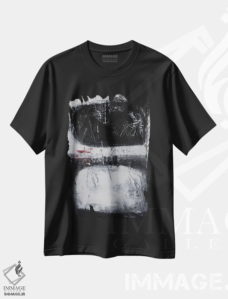 تیشرت مشکی طرح دار قدیس اثر جی لاندو | immage.ir